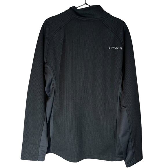 Spyder Men's Half Zip Fleece Pullover Black XL Fall Winter Outdoor Hike Camp - Picture 5 of 5